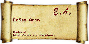 Erőss Áron névjegykártya